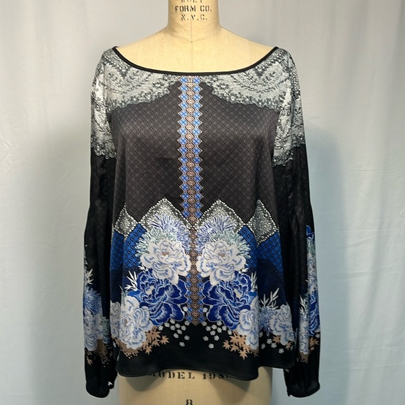 Laundry by Shelli Segal Long Sleeve Floral Blouse Size 10 - Picture 1 of 9